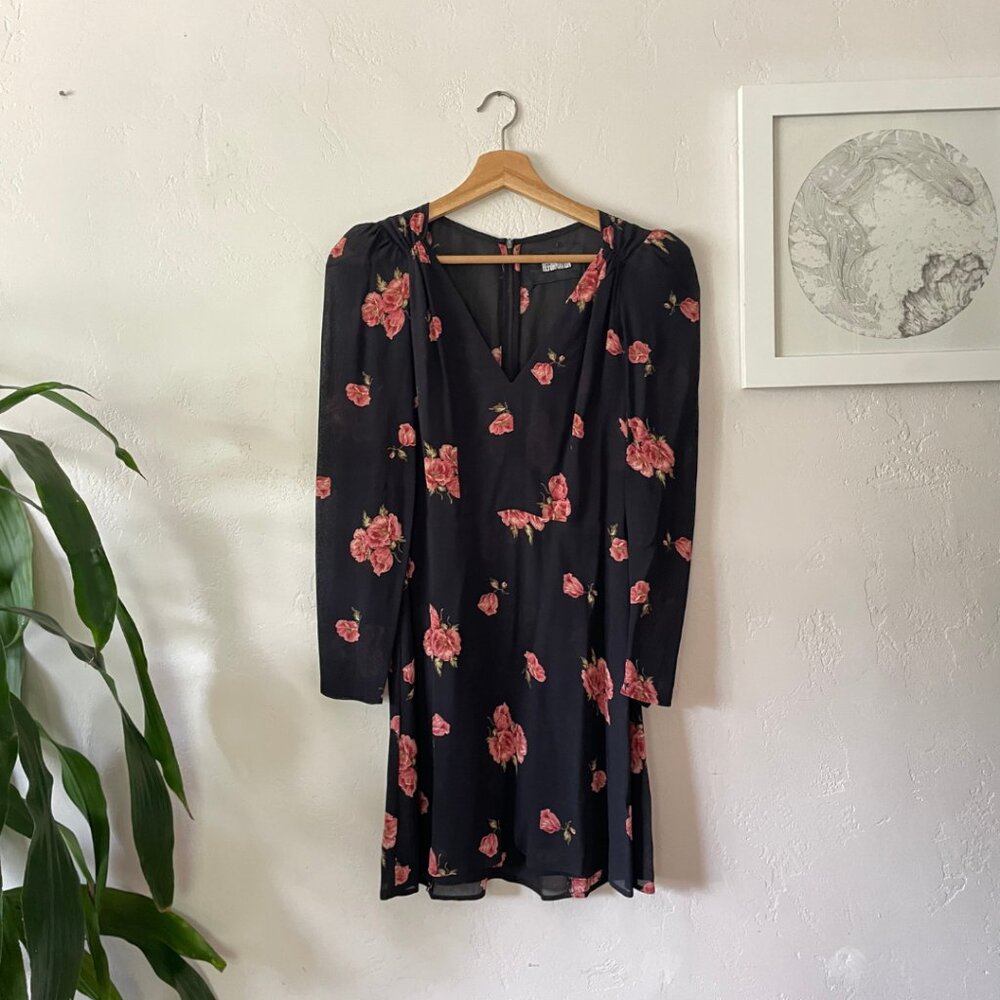 REFORMATION Bay Mini Dress Lorraine Rose Print | Size 2